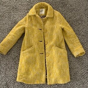 Boden Mustard Tweed Pea Coat